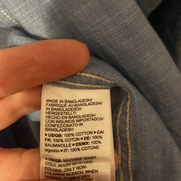 Blue button down shirt. - Picture 3 of 4